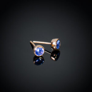 18K rose gold stud earrings with Tanzanite